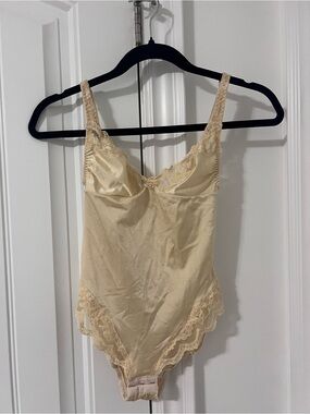 Cream Lace-Trim Bodysuit - Women Intimates
